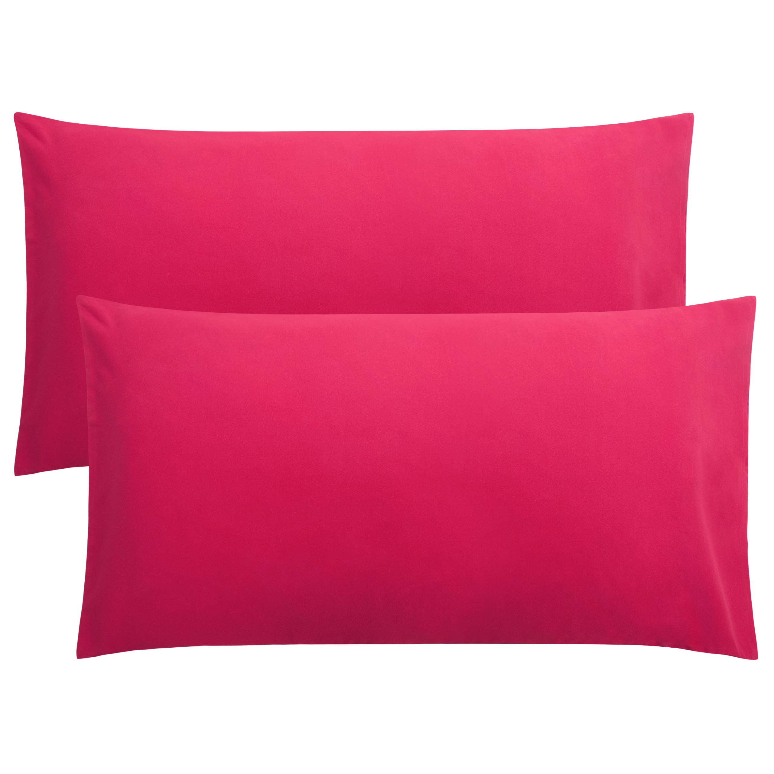 FLXXIE 2-Pack Microfiber King Pillow Cases, Envelope Closure, Magenta