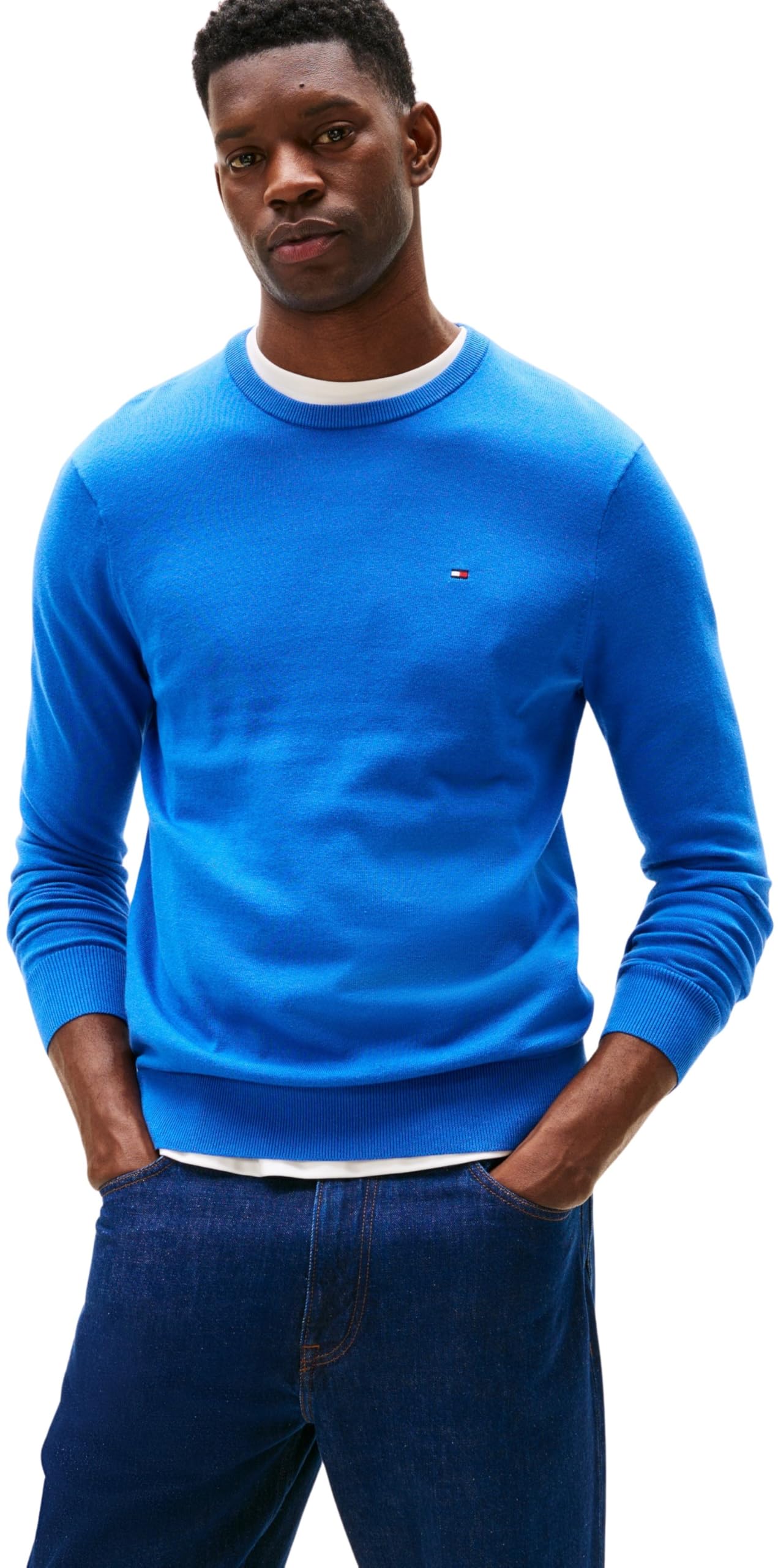 Tommy Hilfiger Herren Pullover Essential Cotton mit Rundhalsausschnitt