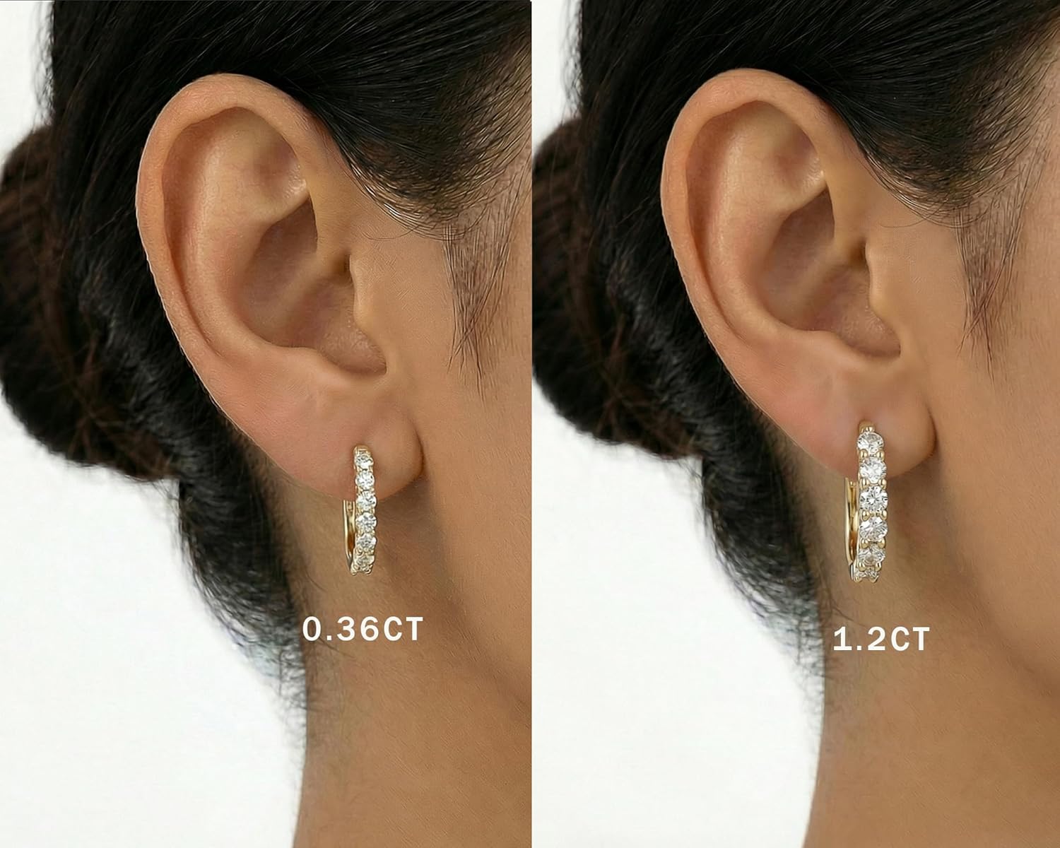 0.36-6CT Moissanite Earrings Hypoallergenic 925 Sterling Silver Hoop Earring 18K White Gold Plated D Color VVS1 Huggie Earring for Women Men Drop Dangle Leverback