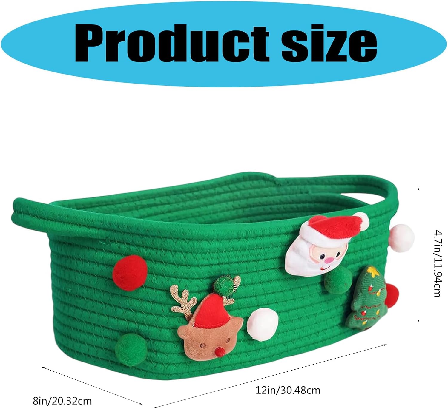 Decorative Holiday Themed Gifts Container Large Capacity Christmas Basket Storage for Living Room and Bedroom Toy Storage