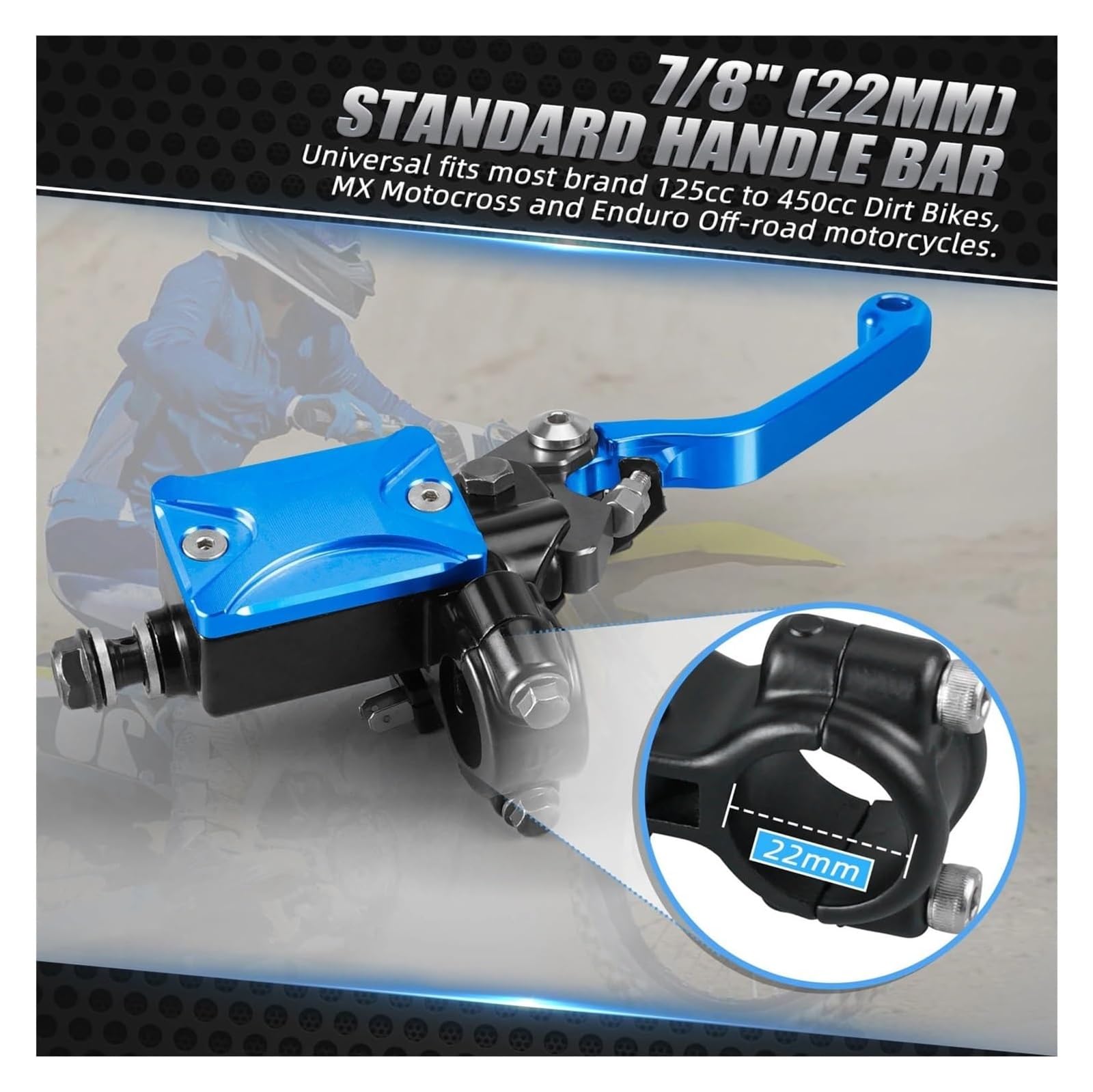 para Yamaha YZ85 YZ125 YZ250 YZ250F YZ450F TTR250 TTR600 Maneta Embrague Freno Hidráulico De 7/8" 22 Mm con Tapa Depósito Líquido Frenos