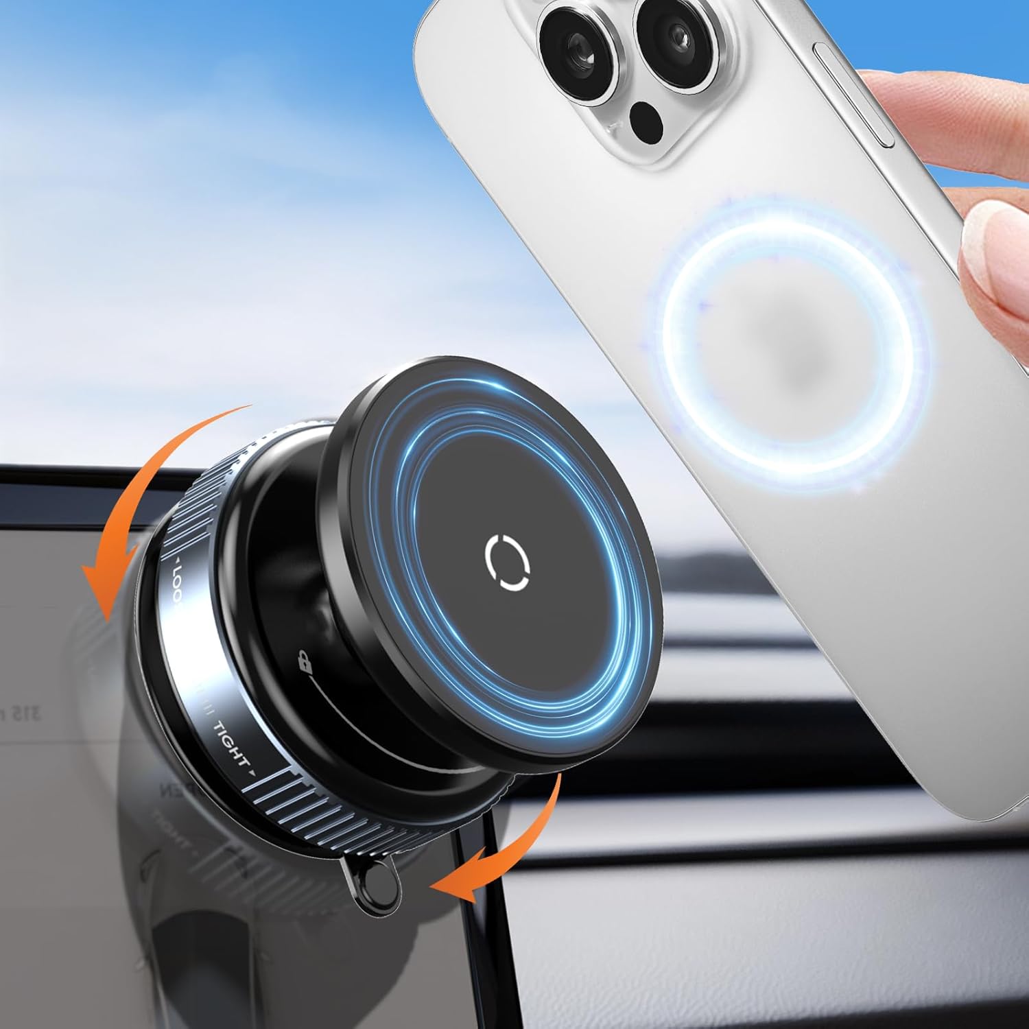 Upgraded 360° Adjustable Vacuum Magnetic Suction Cup Phone Holder, Portable Mechanical Suction Phone Mount for Car/Gym/Kitchen/Mirror/Smooth Surface, Compatible with iPhone Android and All Smartphones Upgraded 360° Adjustable Vacuum Magnetic Suction Cup Phone Holder, Portable Mechanical Suction Phone Mount for Car/Gym/Kitchen/Mirror/Smooth Surface, Compatible with iPhone Android and All Smartphones