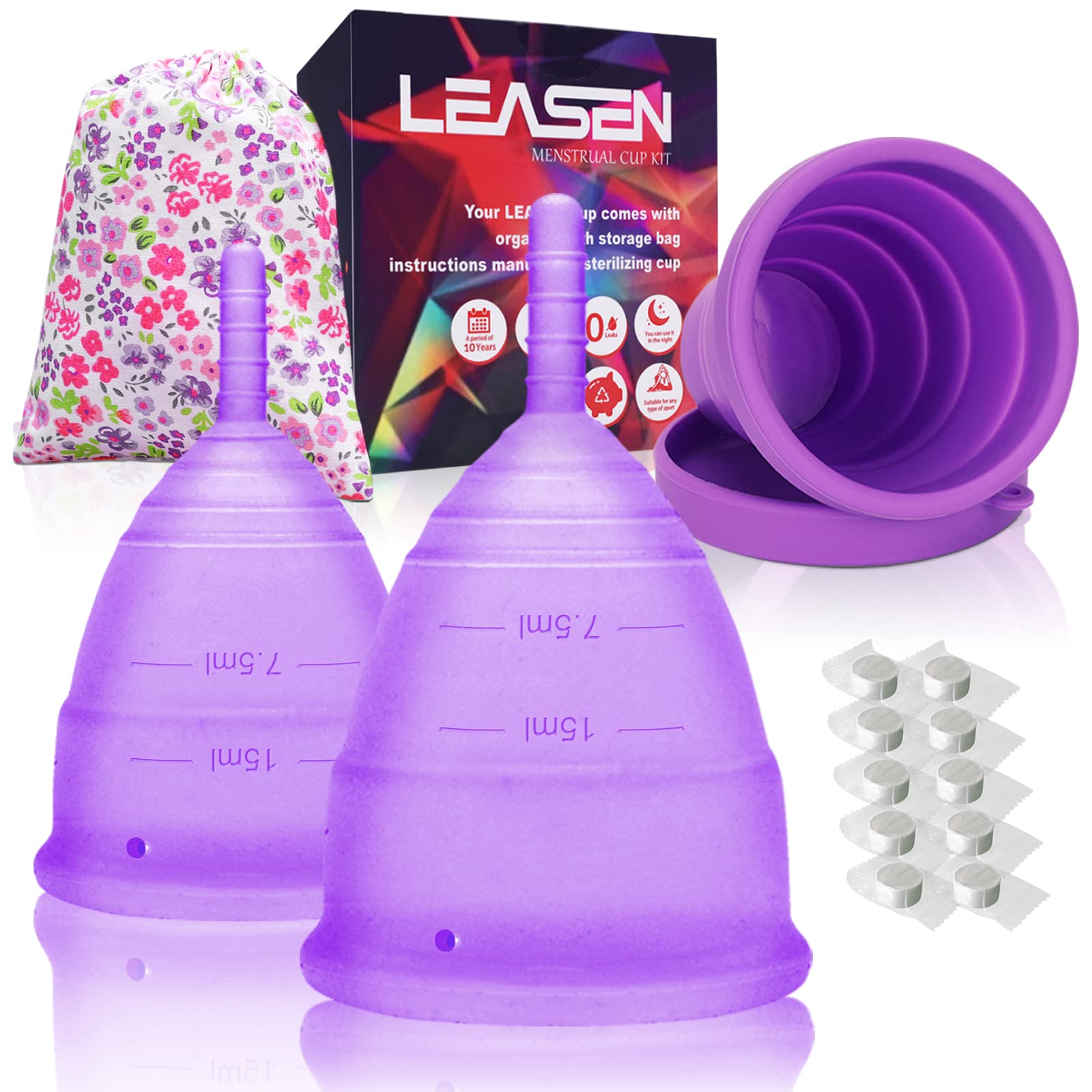 Buy LEASEN Menstrual Cups Reusable Period Cups for Feminine Care