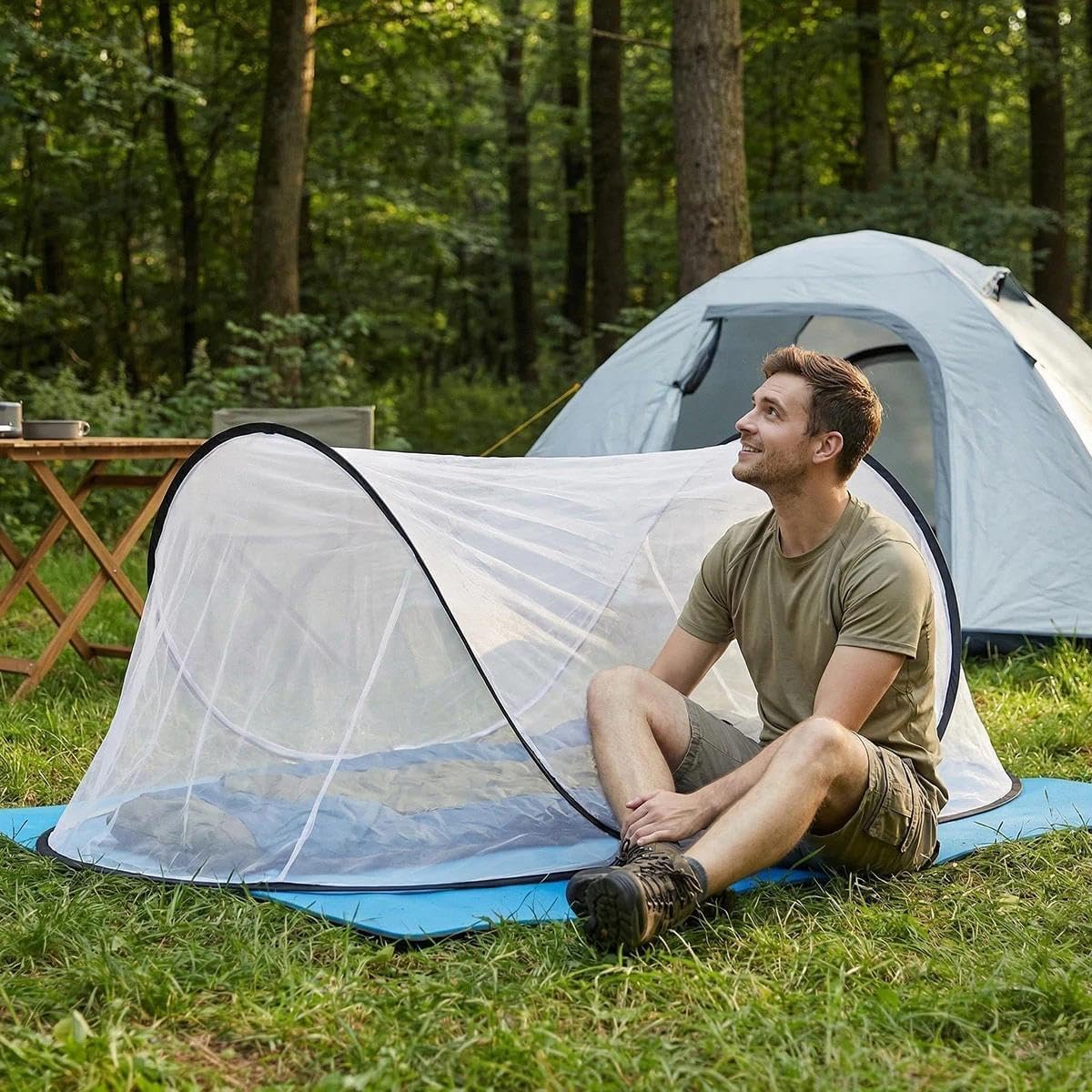 Mosquitera desplegable, 200 x 80 x 56 cm, plegable, mosquitera para viajes, tienda de campaña portátil, cama para casa, viajes, camping al aire libre
