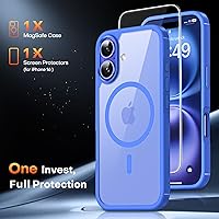 Vista 43 de TAURI Funda magnética 2 en 1 transparente para iPhone 14 Pro, compatible con Magsafe [no amarillenta] con protector de pantalla, protección de grado