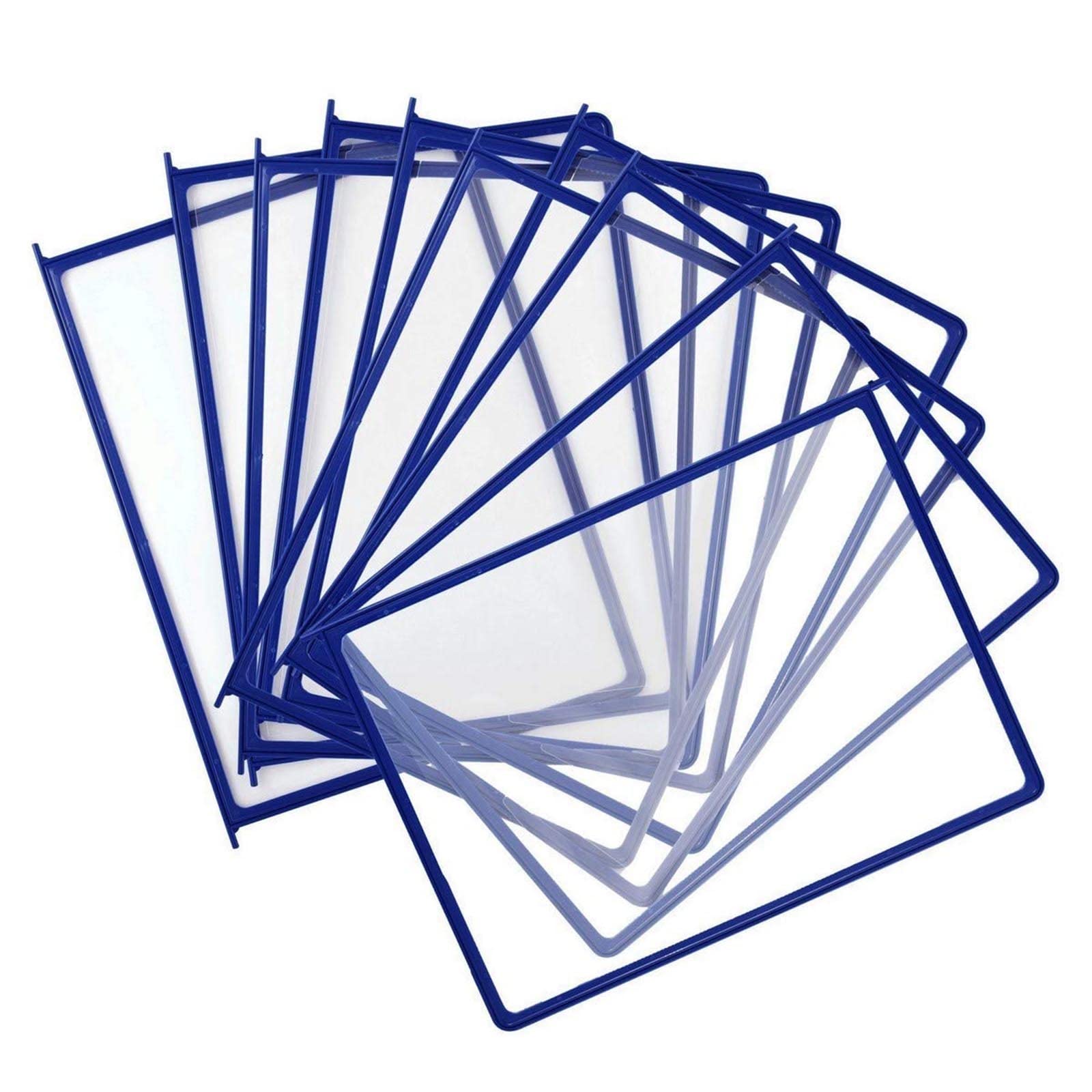 Organizer Ścienny – Stojak Wystawowy Na Katalogi, 10-Panelowy System Wystawowy Na Ścianę, Panele Wystawowe Do Montażu Na Ścianie, System Paneli Metalowych, Do Magazynu, W(Niebieski)