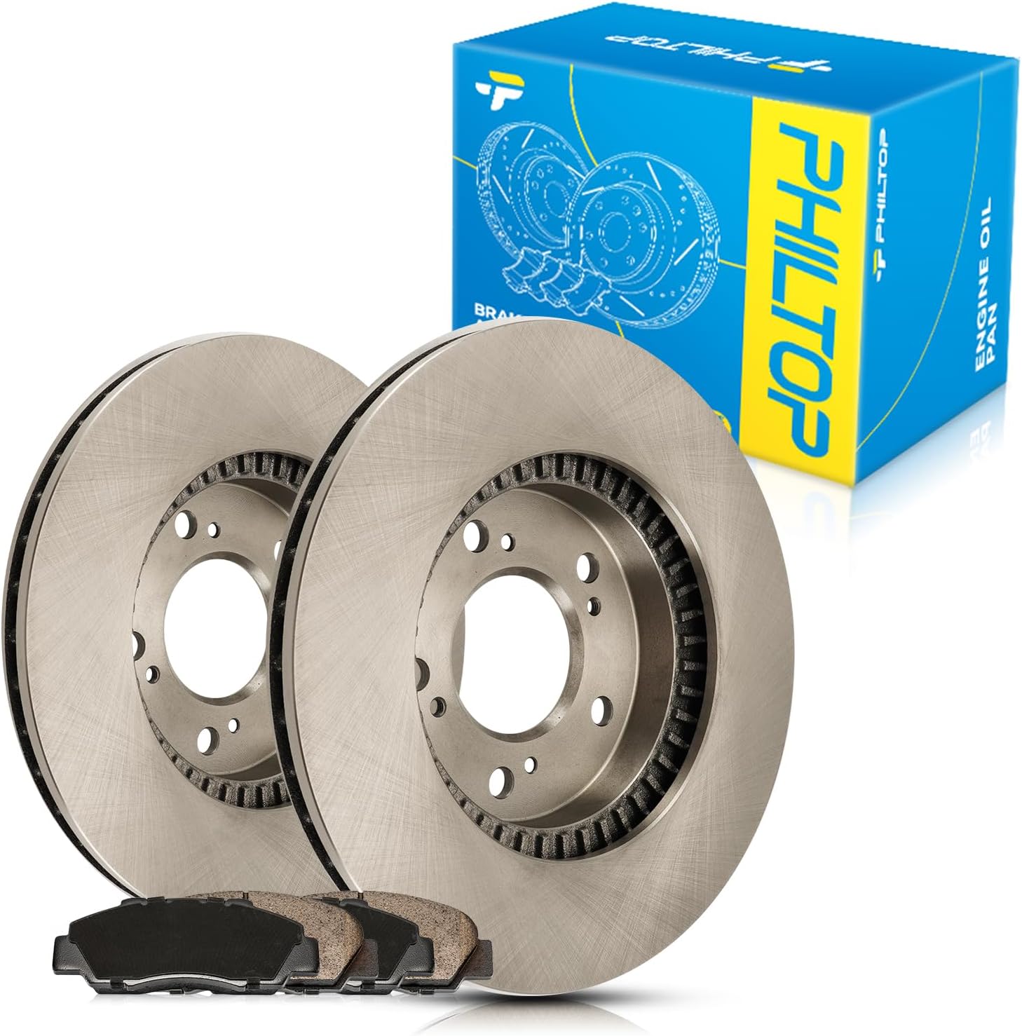 PHILTOP Brake Kits Front Brake Pads and Rotors Kit for Honda 1997-2001 CR-V, Honda 1997-2001 Prelude, Honda 1995-1998 Odyssey, Honda 1991-1995 Legend Disc Brakes Rotors Ceramic Brake Pads 3296+D503.