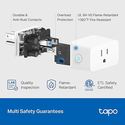 Miniatura 10 de TP-Link Tapo Smart Plug Mini, compatible con materia, compatible con Alexa, Google Home y Samsung SmartThings, monitoreo de energía, 15A,