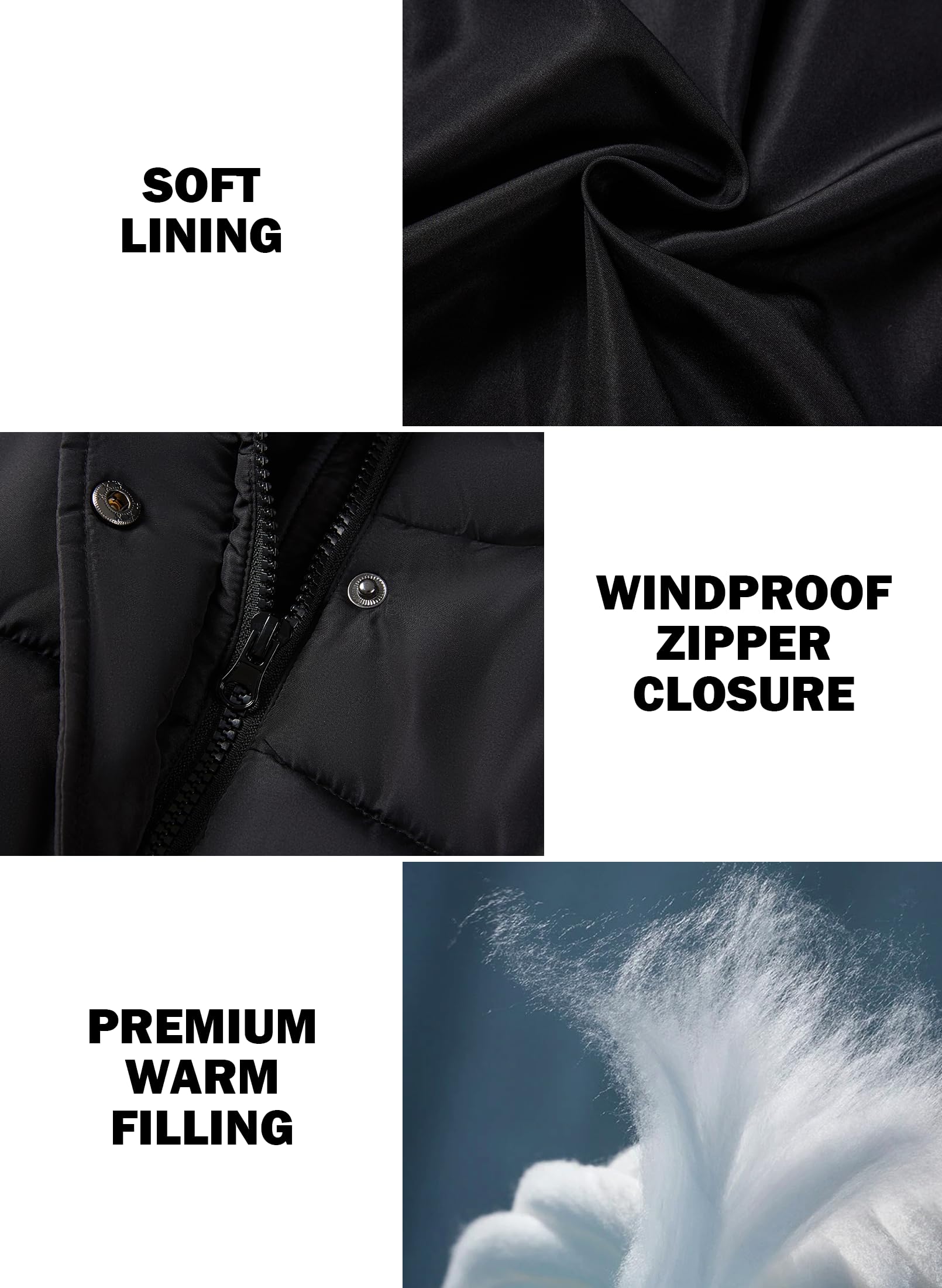 SOLOCOTE Abrigo de Invierno para Niños Repelente al Agua Cortavientos Acolchado Pesado Chaqueta Parka para Niños Niñas