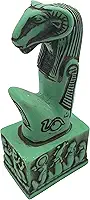 Estátua Khnum verde - Divindade do Egito Antigo - Deus Egípcio Khnum - Feito no Egito