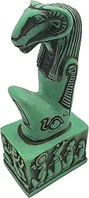 Estátua Khnum verde - Divindade do Egito Antigo - Deus Egípcio Khnum - Feito no Egito