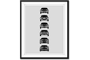Shelby GT350 Generations Inspired Mustang Stripes Car Poster