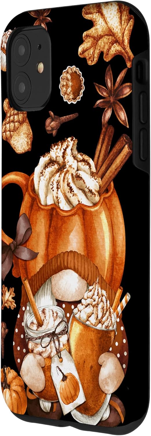 iPhone 11 Cute Fall Yall Pattern Thanksgiving Gnome Love Pumpkin Spice Case