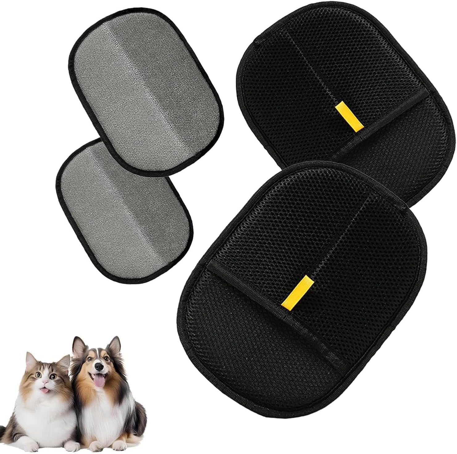 Pet Hair Removal Glove for Cats & Dogs,Washable Dog Cat Grooming Gloves,Reusable Pet Hair Removal Tool for Home, Car Interiors & Pet Owners (2PCS)