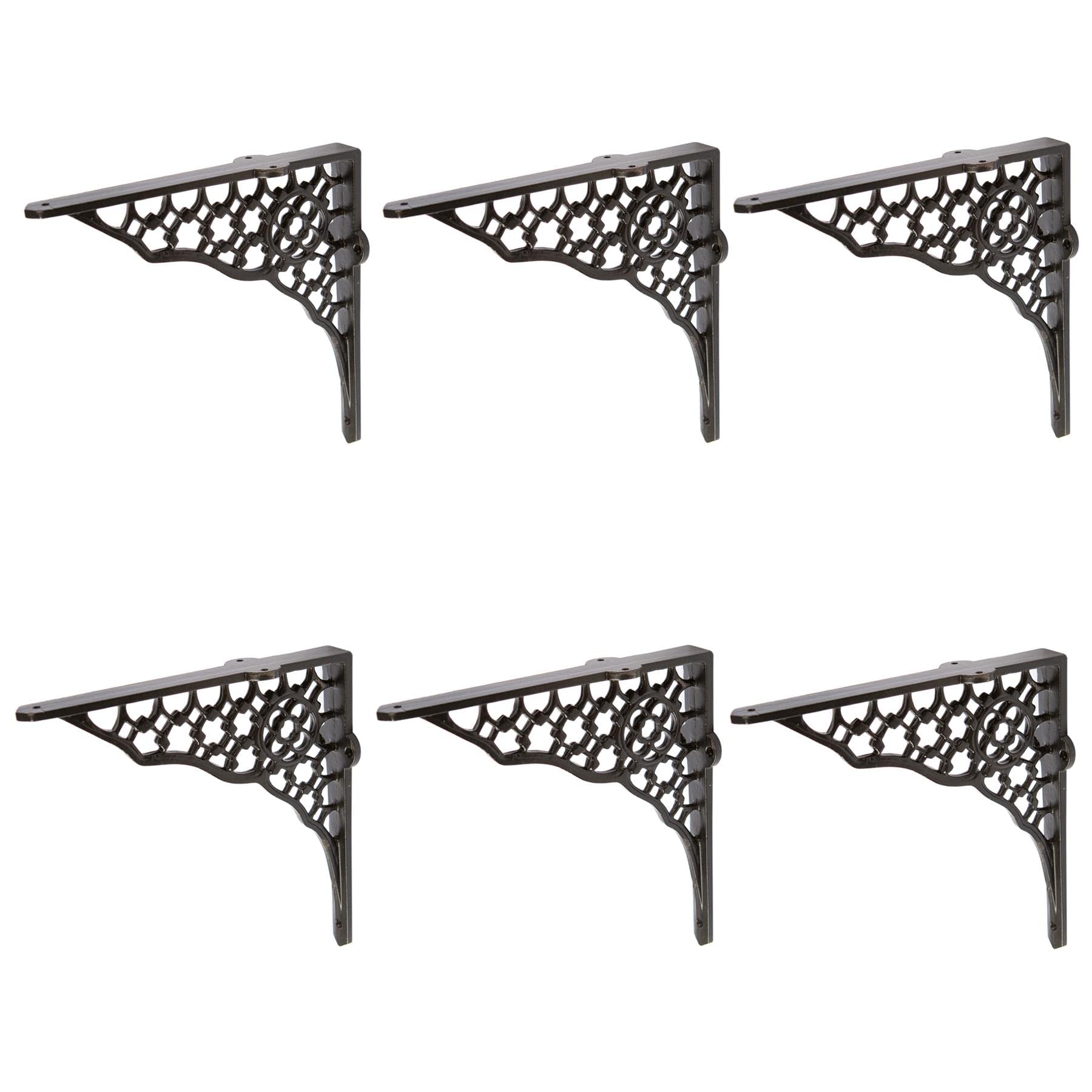 Hammer And Tongs Black - Honeycomb Iron Shelf Bracket - D205mm - Pack Of 6