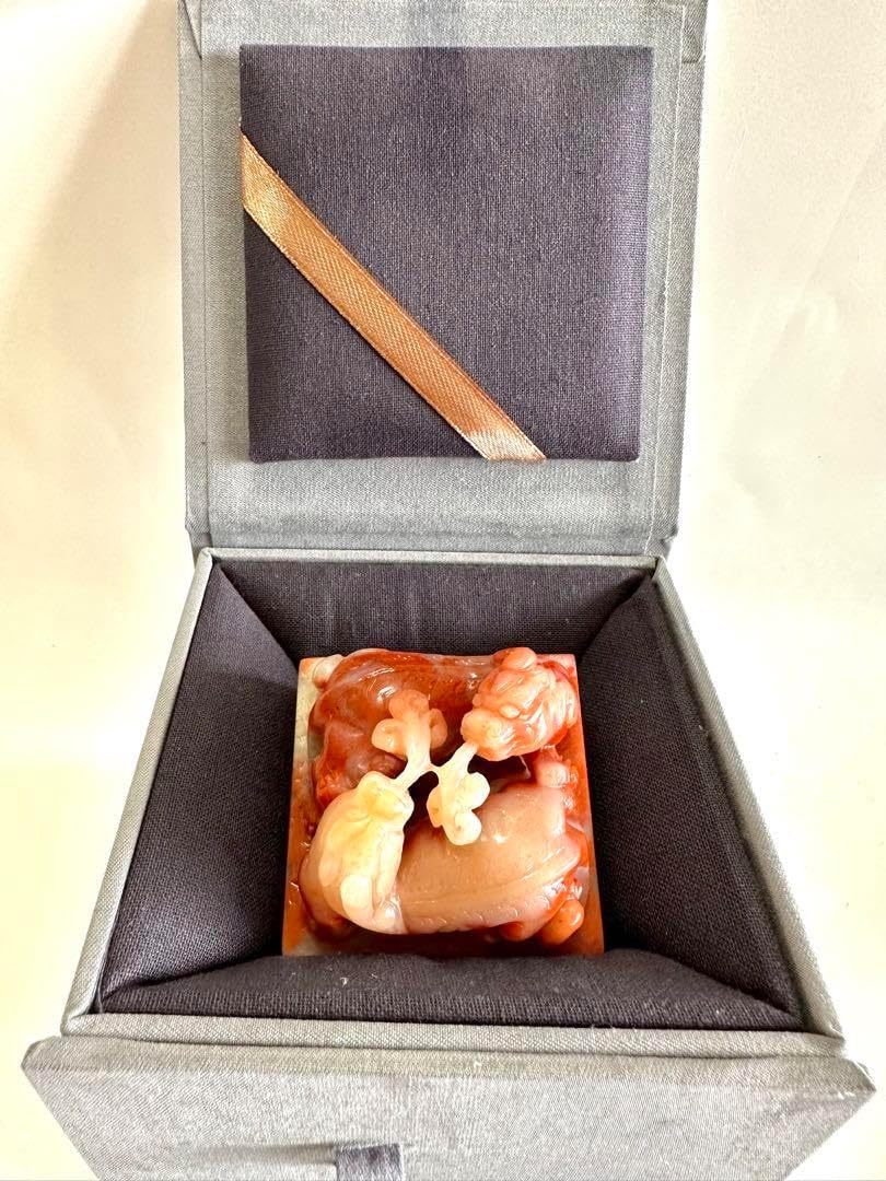 【螭虎献芝】 古獣　美品　ラオス 老挝 水凍　印材 落款 遊印 雅号　大材 0721q 文房具・オフィス用品 【螭虎献芝】 古獣 ラオス 老挝 水凍 印材