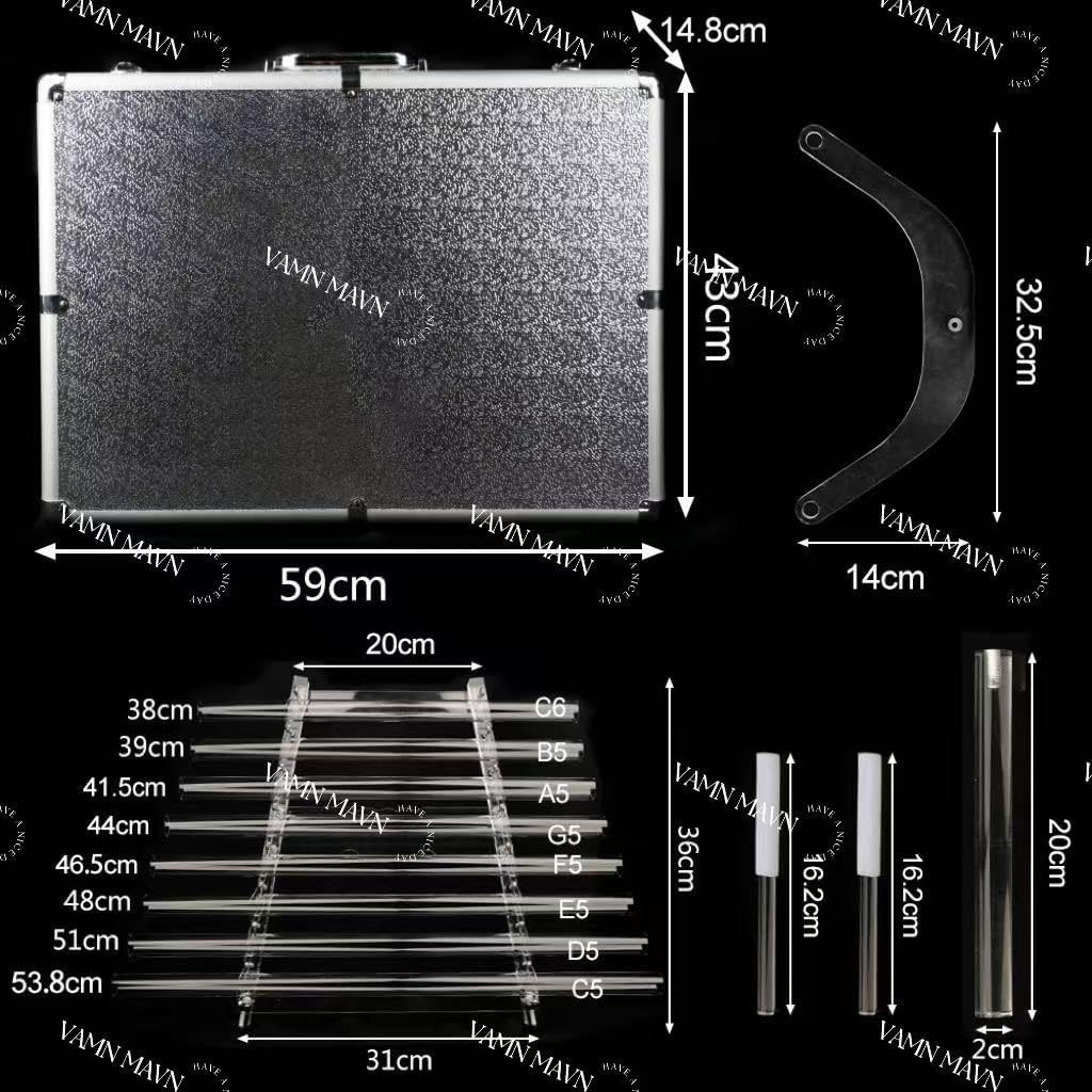 432Hz Quartz Crystal Singing Harp Sound Healing Instrument with Crystal Mallet and Aluminum Alloy Box for Meditation, Chakra Alignment & Sound Therapy