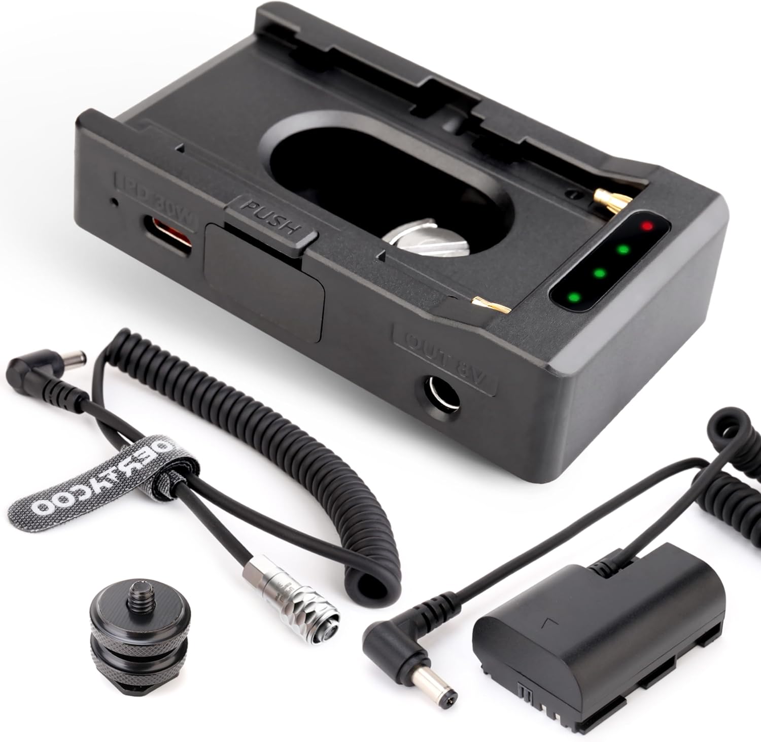 NP-F Battery Adapter Plate + BMPCC 4K and 6K DC Cable and LP-E6 Dummy Battery to Power Blackmagic Pocket Cinema Camera 4K/6K,Compatible with Sony NP-F970 F960 F770 F750 F570 F550 Battery.