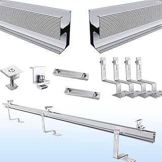 Warmfay Balkonkraftwerk Halterung Ziegeldach Komplettset für 2 Paneele, Befestigung Solarpanel Ziegeldach - Bis 115CM Breite PV Modul und 30 mm Dicke, Alu Solar Halterung Ziegeldach Geprüft als Robust