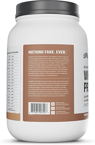 Miniatura 98 de Levels - Concentrado de proteína de suero de leche de ganado alimentado con pasto, sin ingredientes artificiales, 0.85 oz de proteína, capuchino, 2