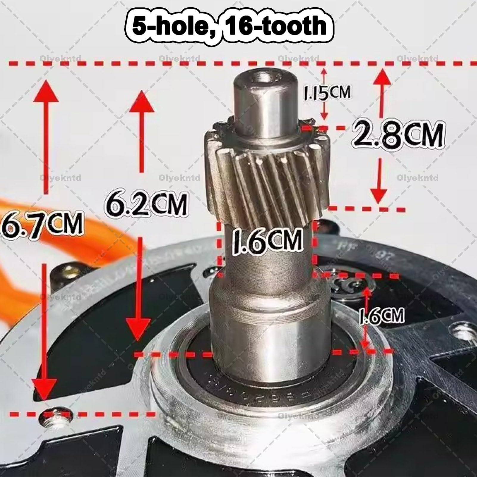 Elektromotor für Dreiräder mit 16 Gängen und 5-Loch-Differentialgetriebe, leistungsstarker Permanentmagnet-Bürstenlos-Differentialmotor für Elektrofahrzeuge wie Go-Karts, ATVs, Quads 60V-1300W