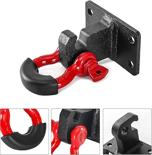 Miniatura 3 de BESTZHEYU 2 soportes de montaje de gancho de remolque delantero con grillete de anillo D de 34 pulgadas para 2010, 2011, 2012, 2013, 2014, 2015,