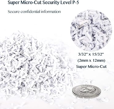 WOLVERINE SD9101 P-5 Super Micro Cut Shredder, 8-Sheet, 4.5Gal, 54dB, Black