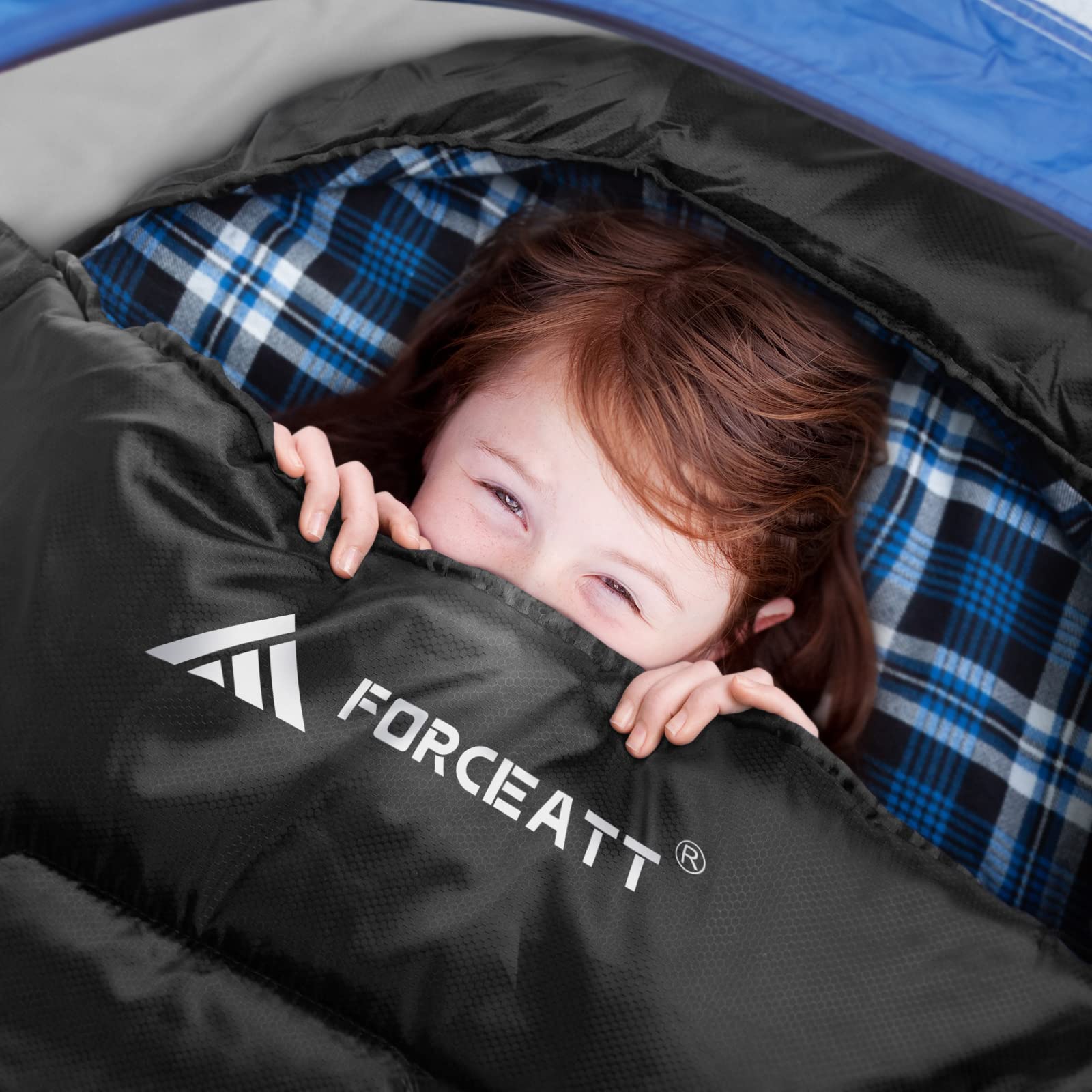 Forceatt Sacco a Pelo, -8°C-15°C Sacco a Pelo 4 Stagioni in Flanella per Adulti, Sacco a Pelo Invernale in Resistenti All'acqua, Leggero e Caldo Ideali per lo Zaino in Spalla, Interni ed Esterni.