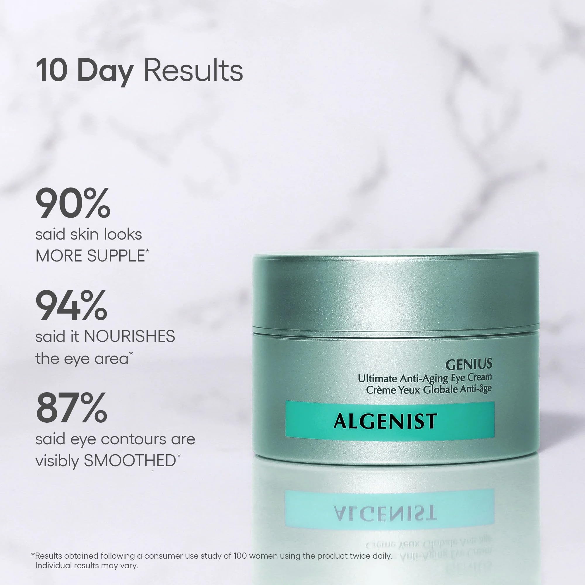 Algenist Genius Ultimate Anti-Aging krem pod oczy – wegański, ujędrniający krem pod oczy przeciw zmarszczkom i cieniom pod oczami, z olejkiem z mikroalg i kolagenem, nie zawiera komedogennych i hipoalergicznych środków do pielęgnacji twarzy (15 ml)