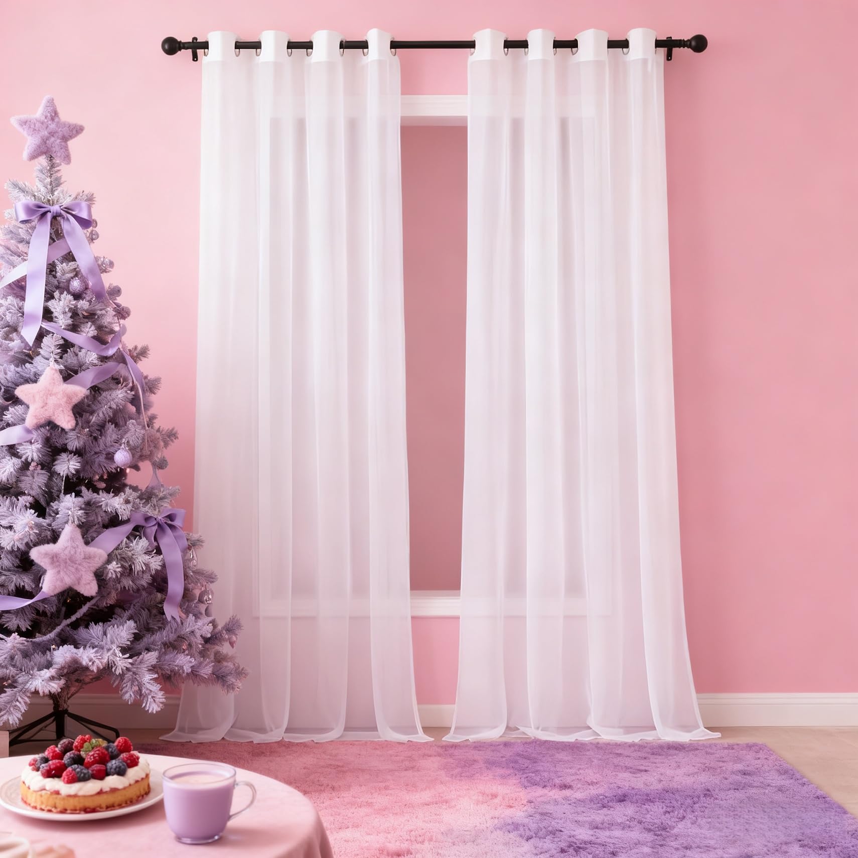 Draperies pour salon et balcon grand voilage blanc tamisant chic