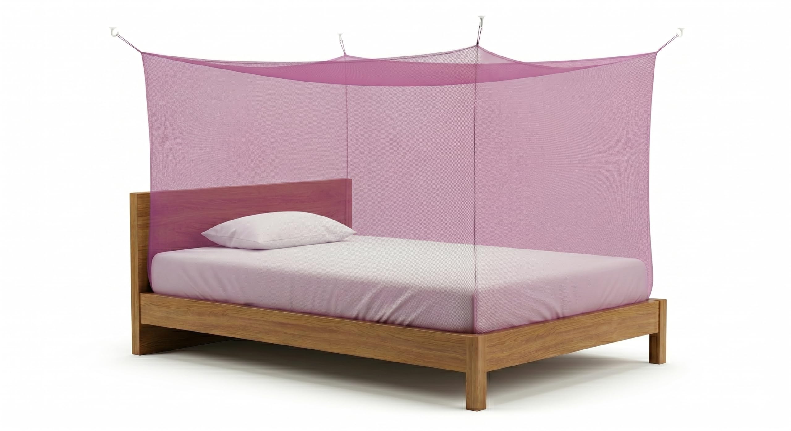 Hanging Mosquito Net for Bed | Double Stitched Washable Polyester Mosquito Net | Foldable Ceiling Hanging Machhardani for Single Bed (4.5 x 6 ft, Purple)-image-44