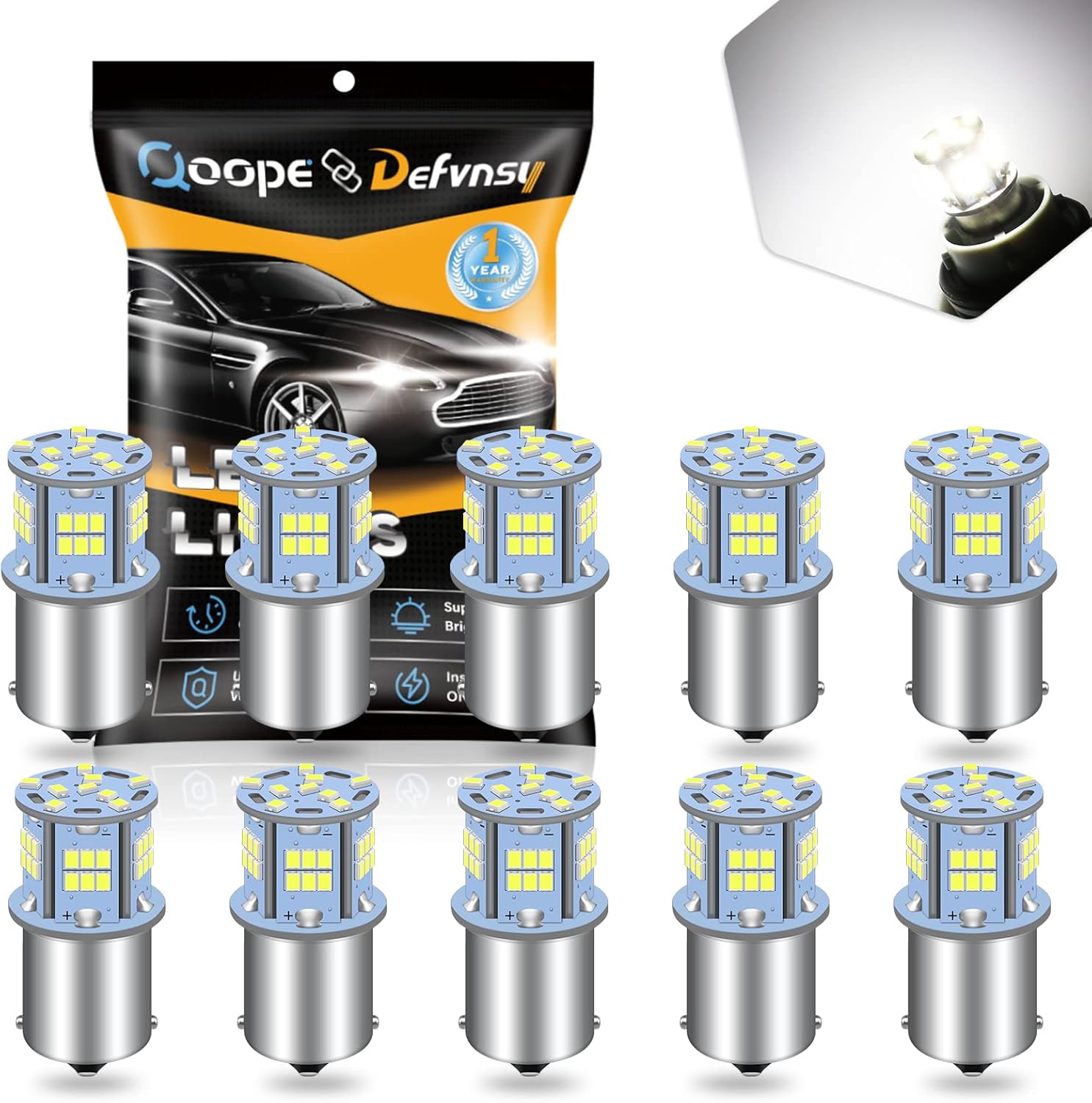 Qoope 1156 LED Bulb NonPolarity White Super Bright, RV