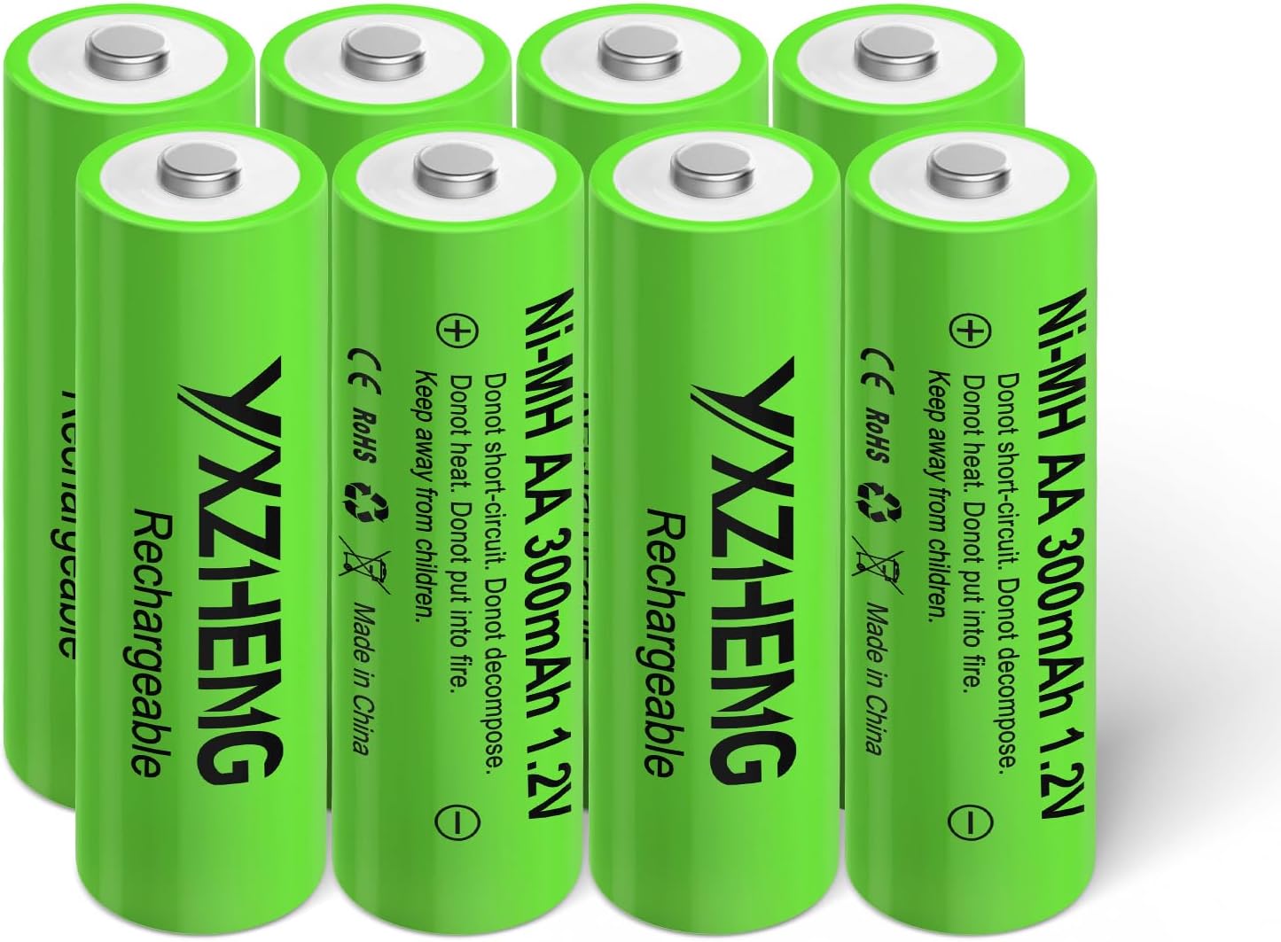 Pilas AA recargables NiMH 1.2 V 300mAh pack 8 miniatura 1