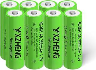 8Pcs AA Battery 1.2v Rechargeable NI-MH 300mAh for Outside Solar Lawn Light (8AA)
