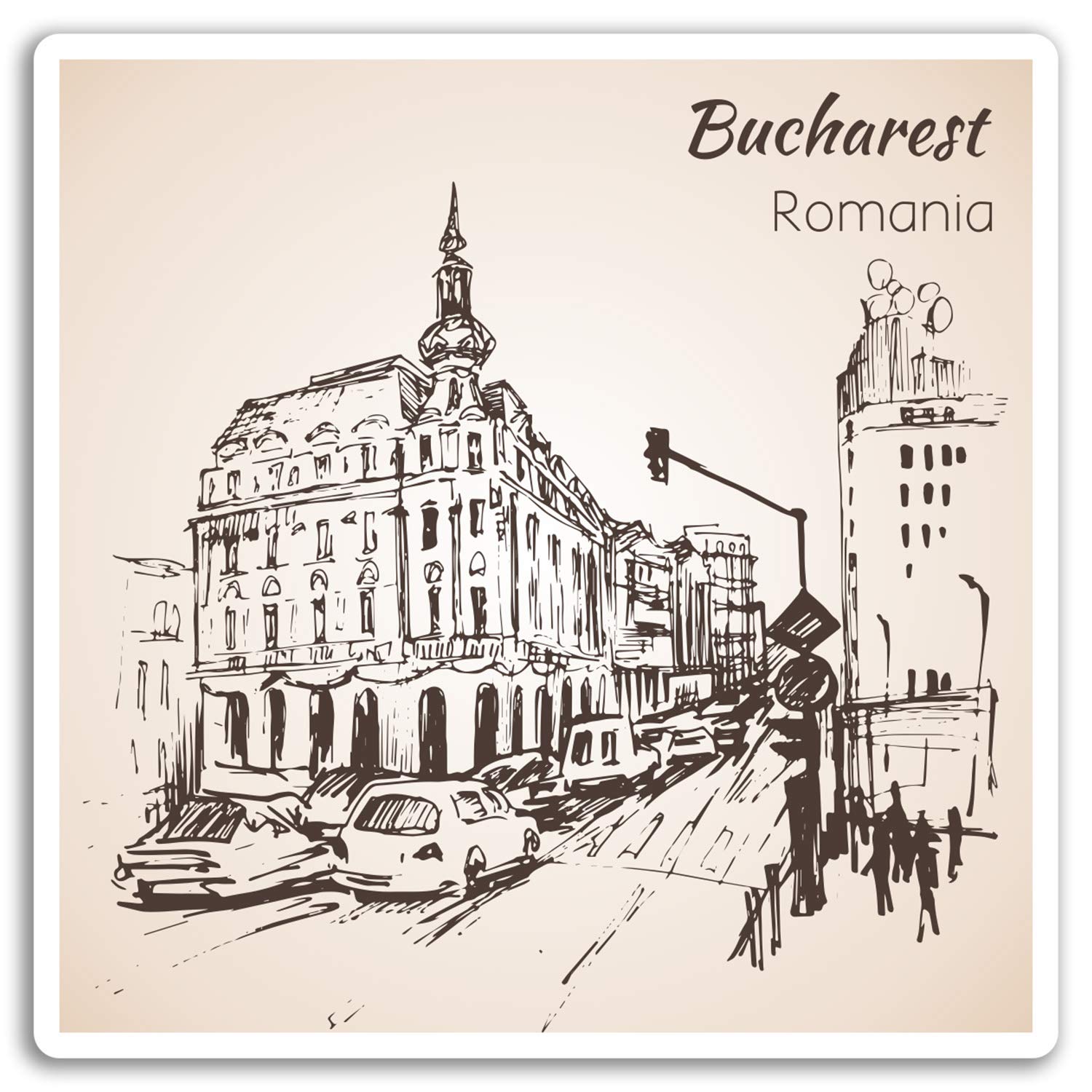 2 x 10cm Bucharest Romania Vinyl Stickers - Travel Sticker Laptop Luggage #17066 (10cm Tall)