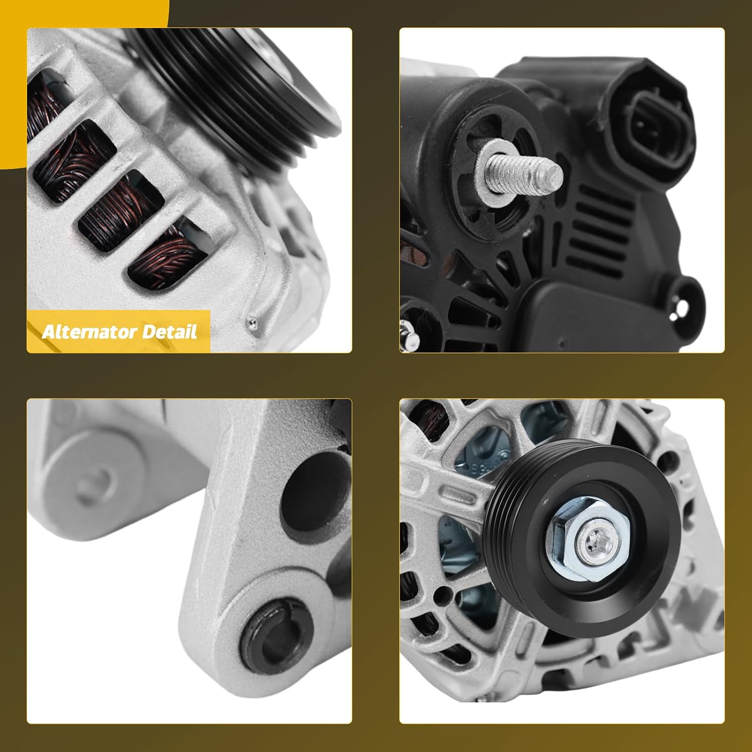 11311N 37300-23650 Alternator 2.0L for Kia Soul 2.0L L4 2010-2011, for Kia Spectra Spectra5 2.0L 2007 2008 2009, for Hyundai Elantra 2.0L L4 2007-2012, 3730023650 2655635 600162 40046031