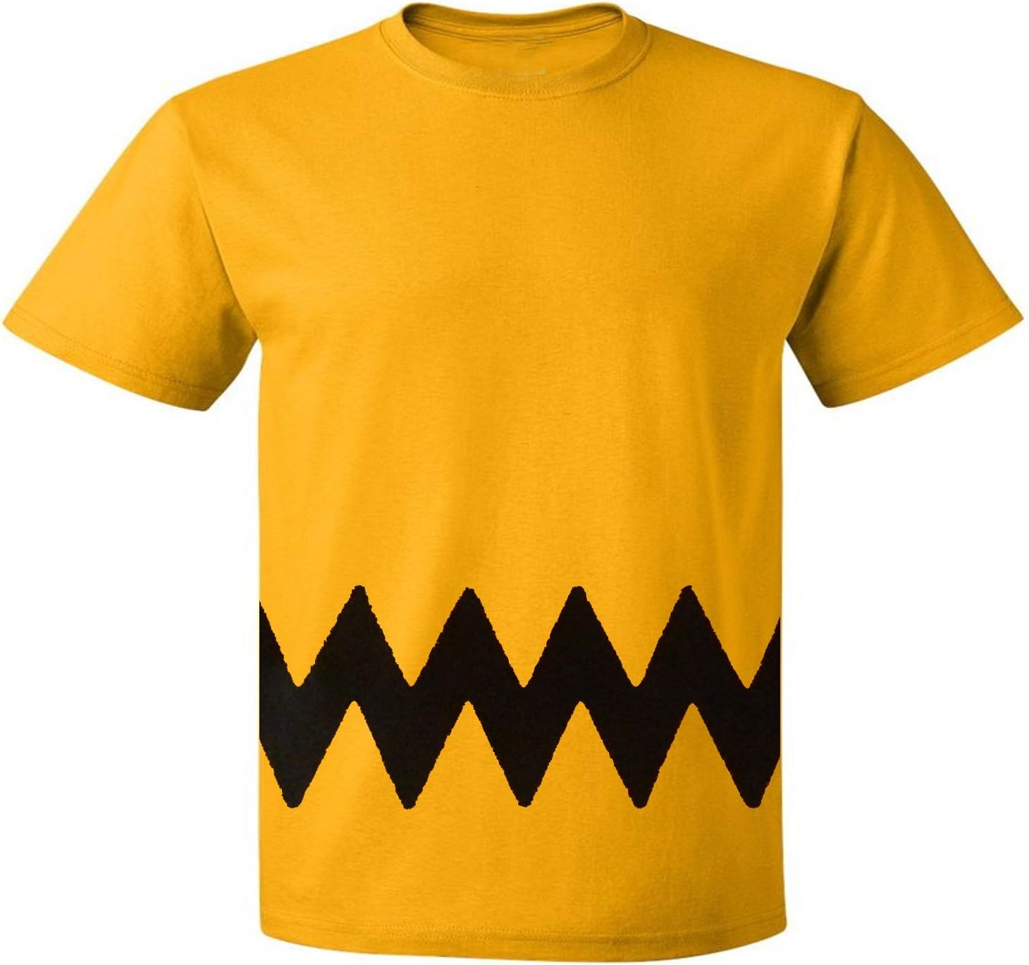 Custom KingdomMens Peanuts Charlie Brown Double-Sided Zig Zag Costume T-Shirt