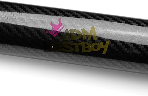 Miniatura 3 de Envoltorio de vinilo de alto brillo 5D de fibra de carbono, hoja de película de calcomanías, tecnología de liberación de aire sin burbujas, Negro