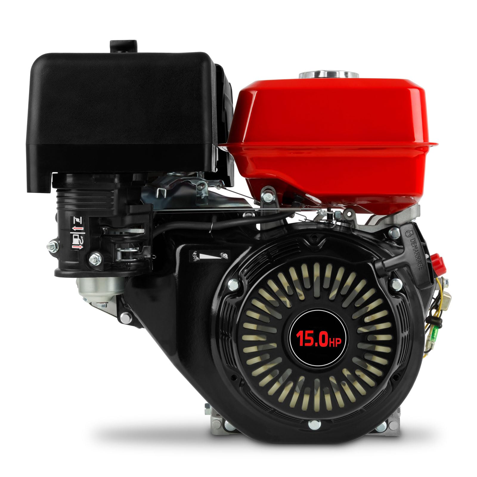 EBERTH 15 CV 11,03 kW moteur à essence avec arbre conique de 22 mm Ø, moteur de karting, sécurité manque d'huile, 4 temps, 1 cylindre, 420 ccm de cylindrée, refroidi par air, démarrage par câble