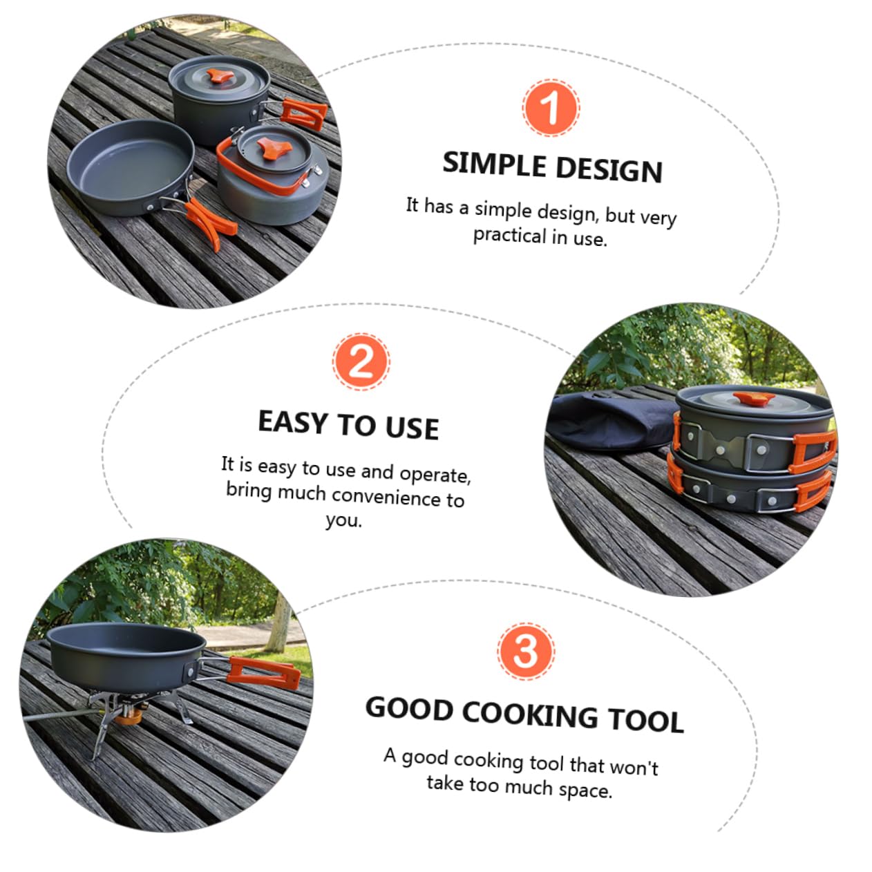 INOOMP Ollas para Camping Utensilios De Cocina Portátiles y Cubiertos Tetera De Camping Herramientas De Cocina De para Acampar
