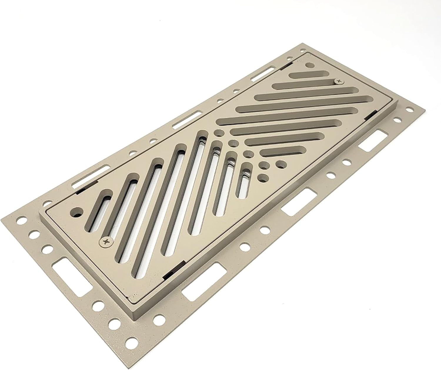 Original Ventique Breeze Flush Mount Metal Floor Vent with Damper (4x10, Brushed Platinum)