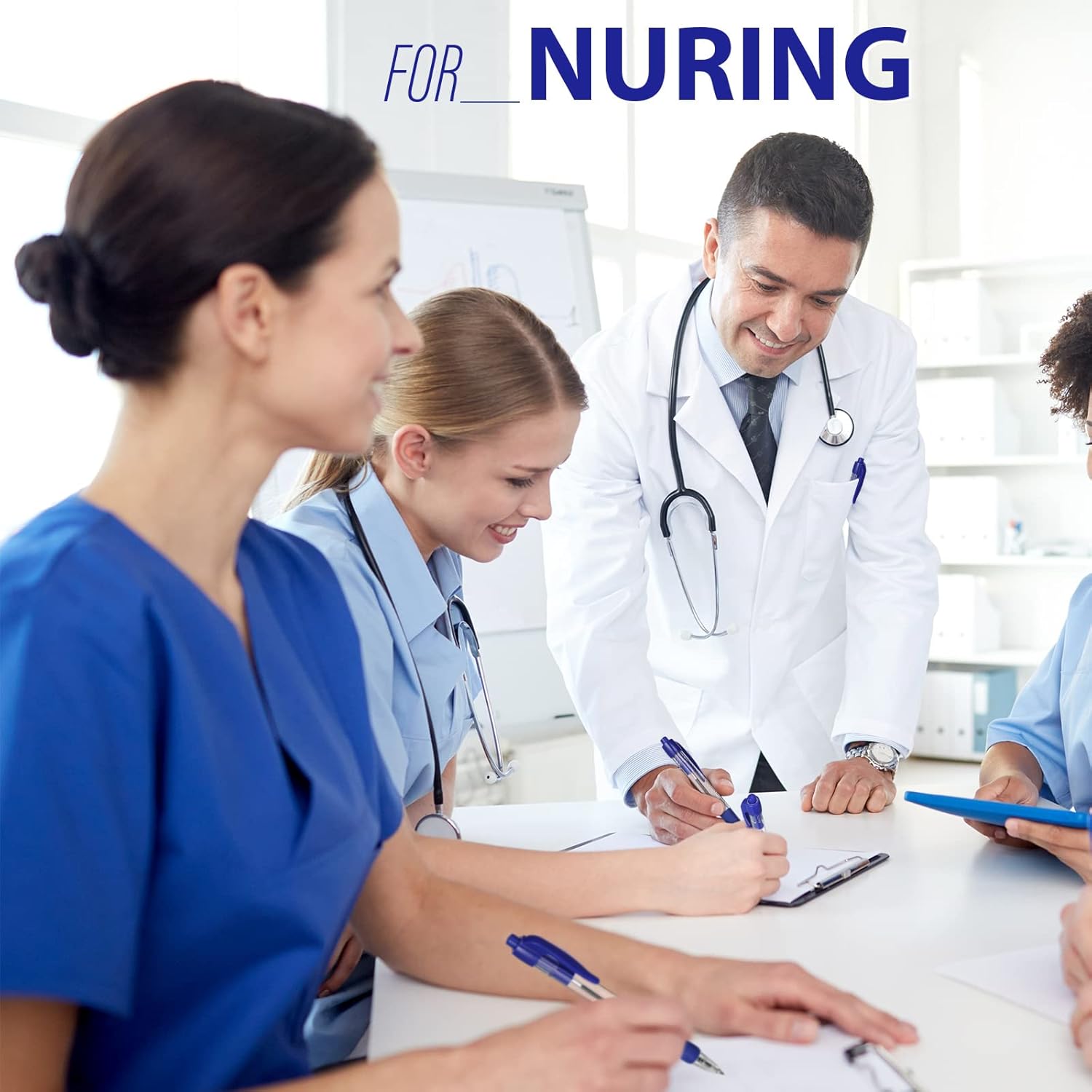 Fainne 200 Pack Retractable Ballpoint Pen 1.0 mm Medium Point Refillable Smooth Click Writing Pens With Grip for Work Journal Writing Office School Supplies(Black Ink, Blue Ink) - Image 7