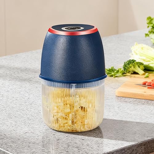 Miniatura 9 de Trituradora eléctrica de ajo  Herramienta de cocina de 11.8 fl oz trituradora de alimentos USB, máquina trituradora de cebolla pequeña - para