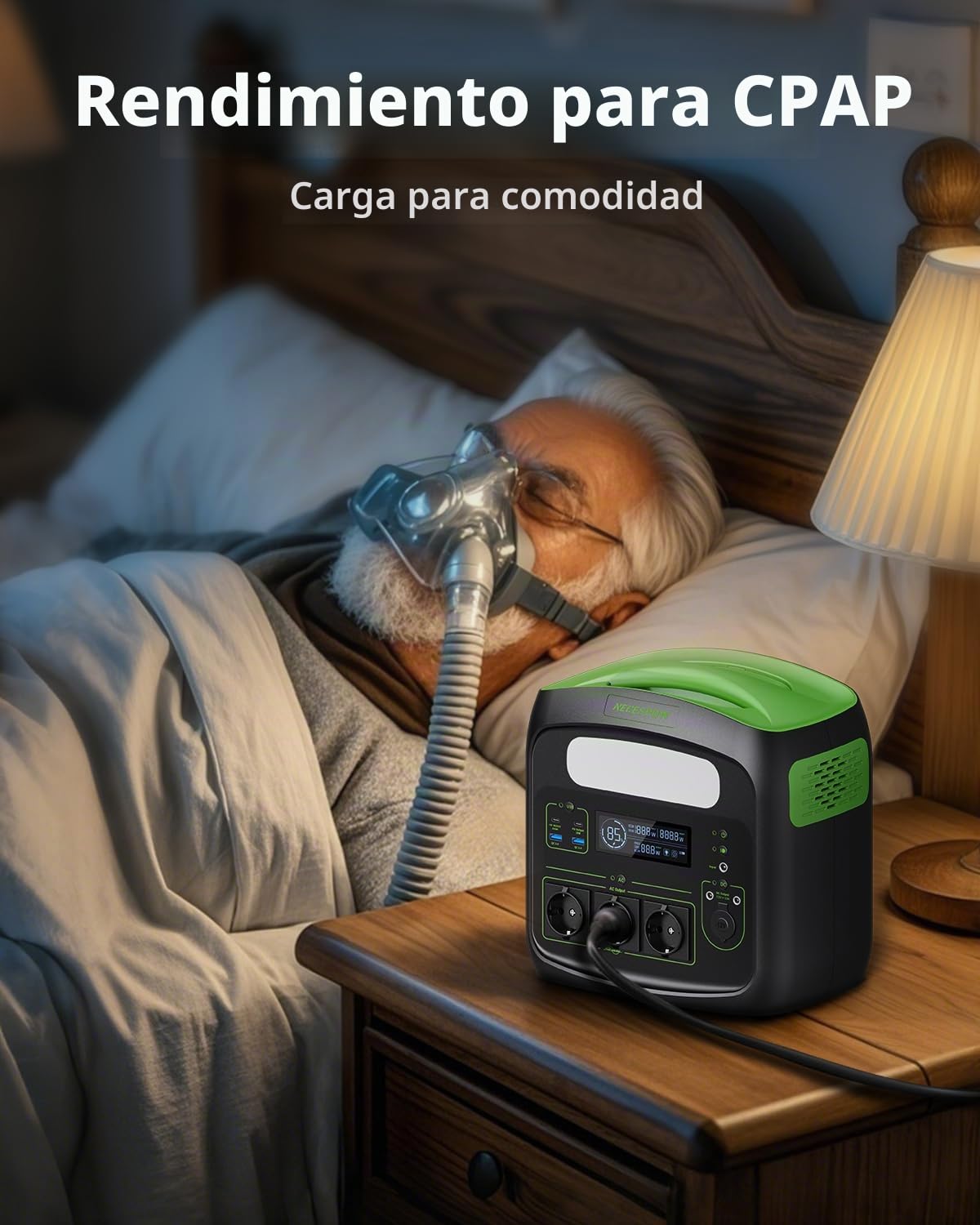 Estación de Energía, Suministro de Batería LiFePo4 de 700W (pico 1400W), Generador Solar 483.84Wh/180000mAh AC 230V, Onda Sinusoidal Pura, Entrada/salida PD100W Al Aire ibre CPAP RV