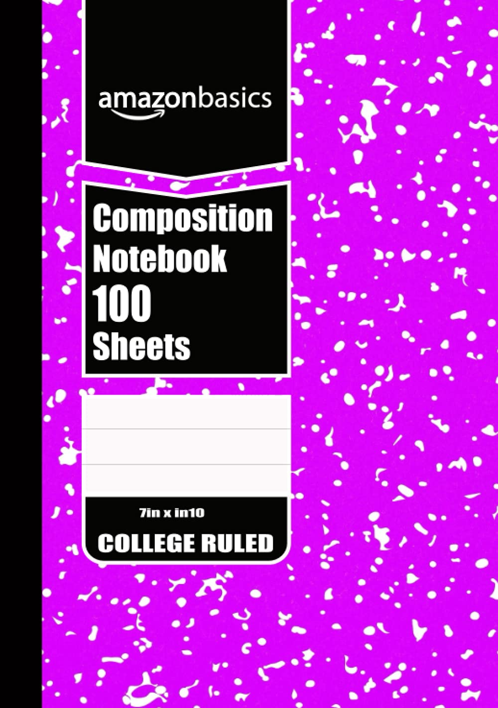 Amazon Basics College Ruled Composition Notebook, 100 Sheets|Assorted violet Marble Color Cover.