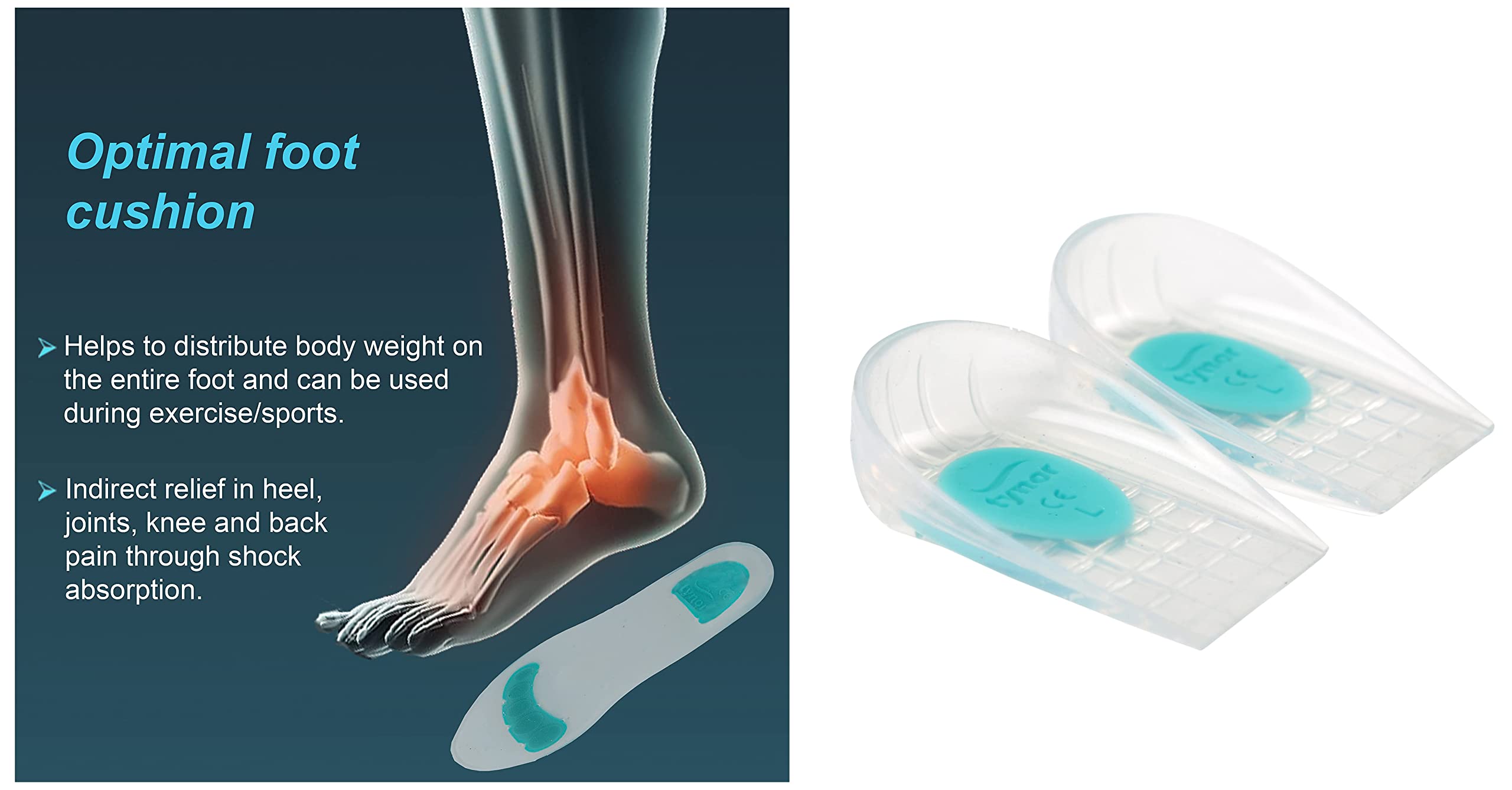 Tynor Insole Full Silicone, White, Large, Pack of 2 & Tynor Heel Cushion Silicone, White, XL, Pack of 2 (B0B9XN4QJN) Amazon Price History, Amazon Price Tracker