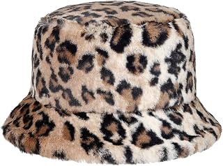 Ella Leopard Print Bucket Hat Winter Hat