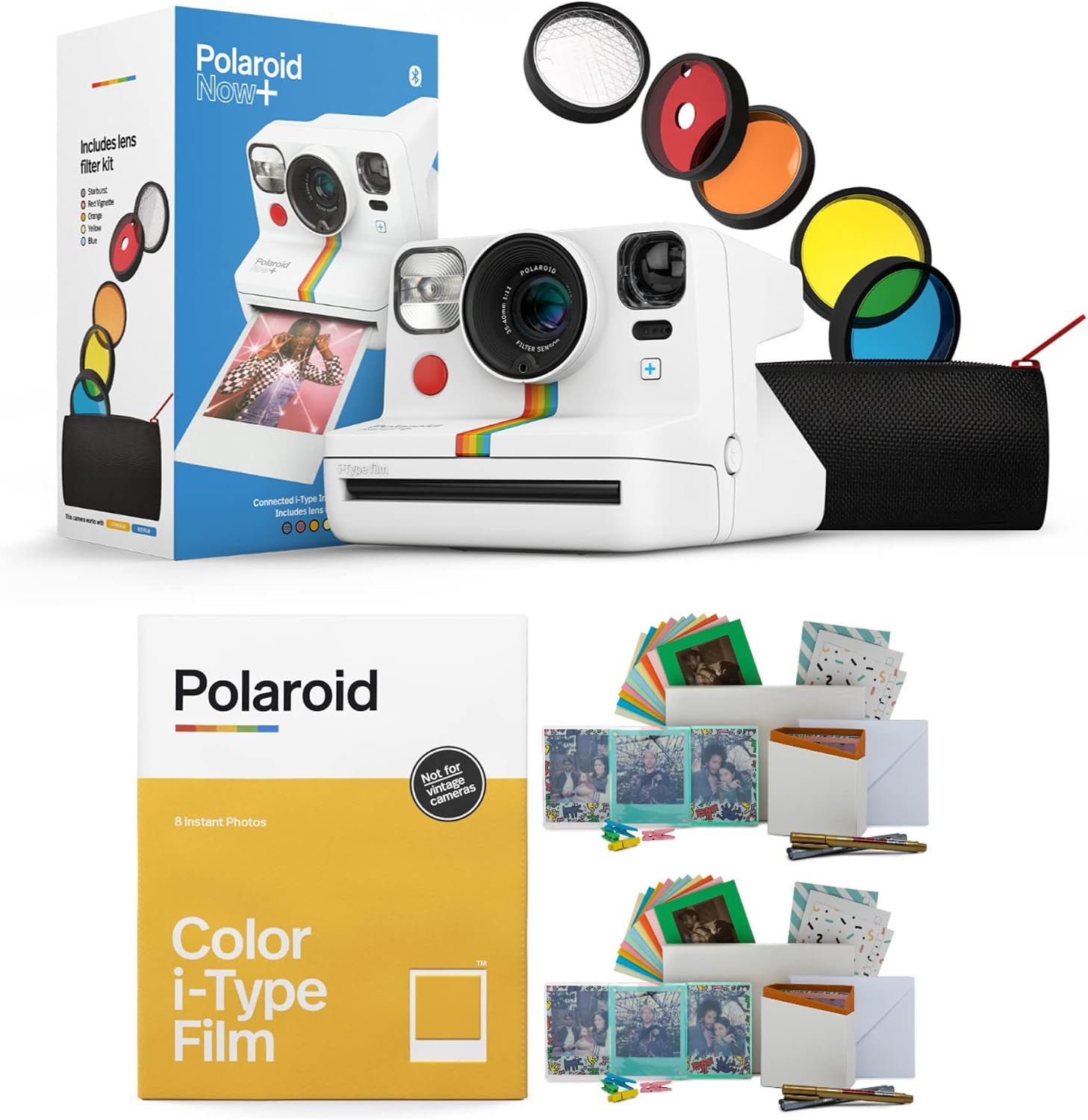 Amazon.com: Polaroid NOW+ Instant Film Camera (White) Bundle with Color ...
