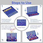Pup Go 4 en ligne, jeu de société pour enfants de 3 à 12 ans, jeux en famille, jeux d'extérieur pour adultes et famille, jeu de voyage pour 2 joueurs, jeu de fête, rangement tout-en-un avec 6 disques de rechange (taille standard)