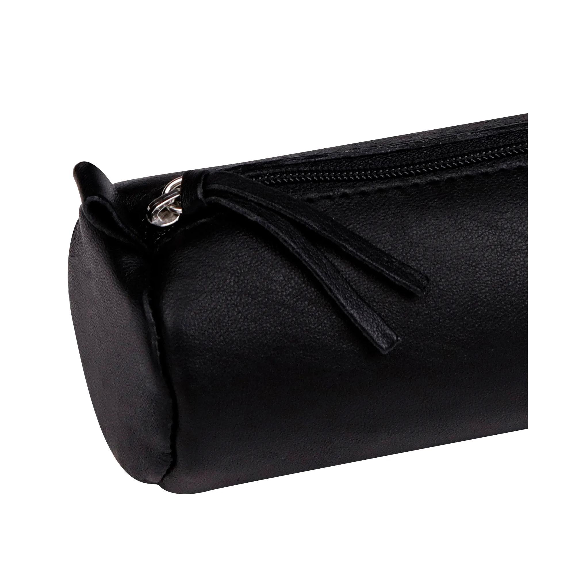 Clairefontaine Trousse Scolaire Ronde Noire Ø5,5x22 cm Cuir d'Agneau